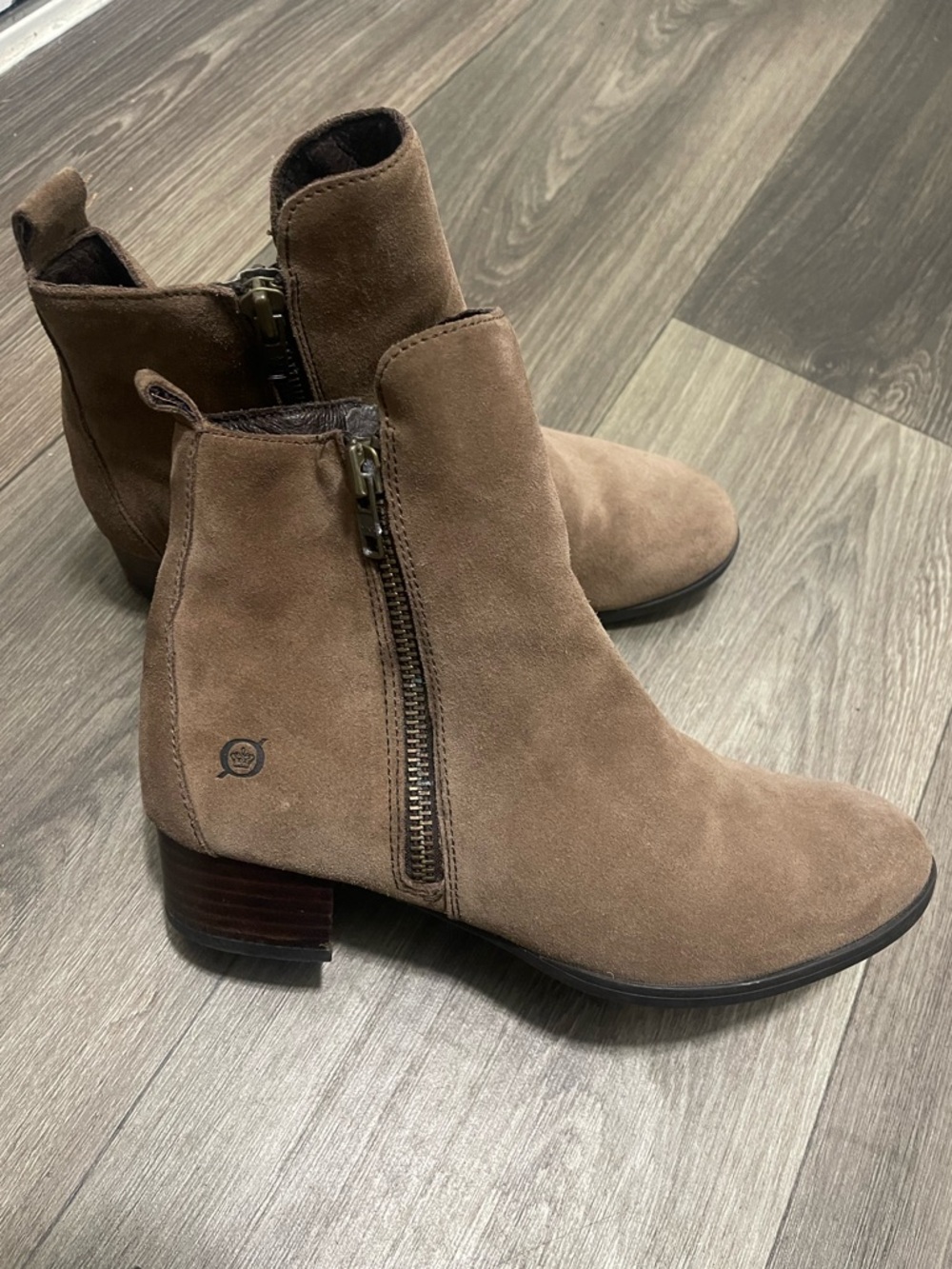 Born taupe Landa Suede Ankle Boots